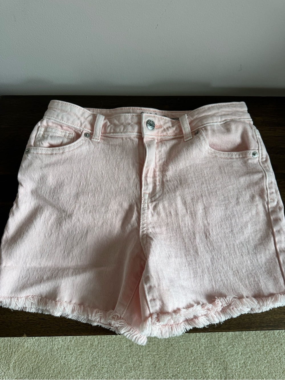 Cat & Jack Light Pink Denim Frayed Hem Shorts
